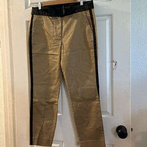 J. Crew Khaki Pants with Black Side Stripe